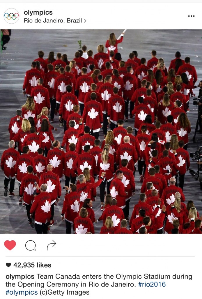 Team Canada Opening Ceremony Rio 2016